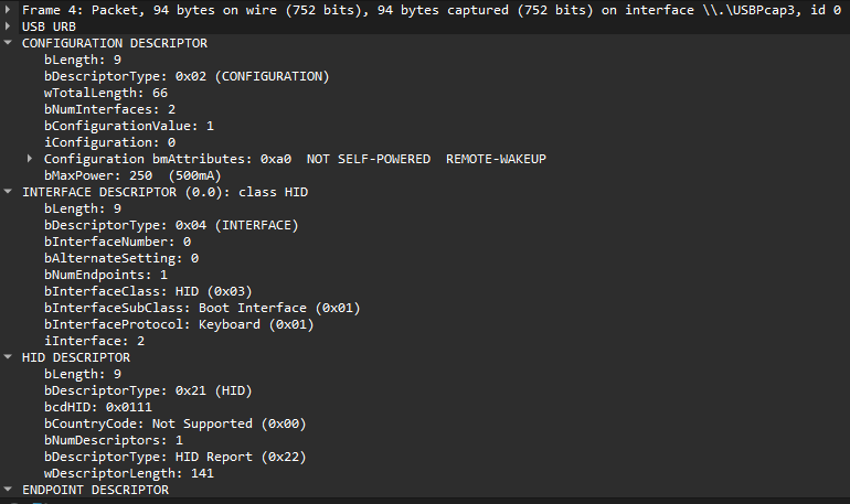 USB Interfaces and Endpoints in Wireshark